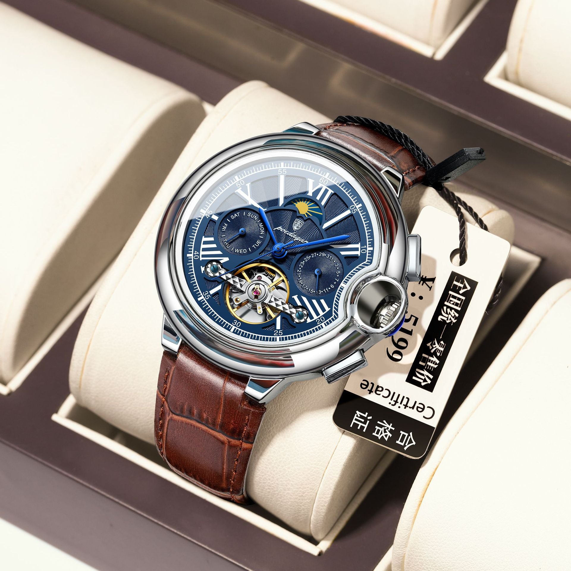 Swiss men's waterproof luminous multi - function mechanical watches.