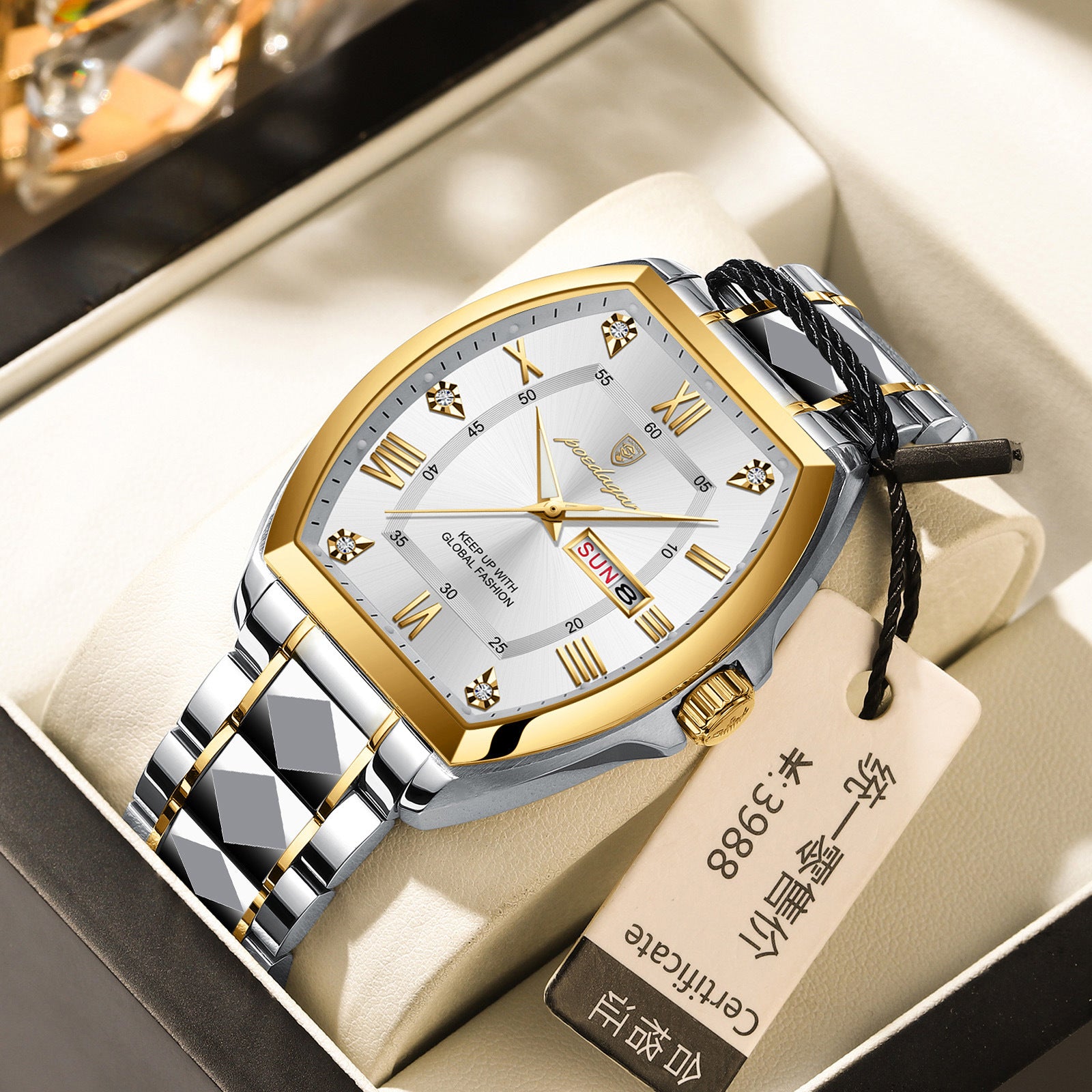 Swiss men's luminous waterproof quartz watches.