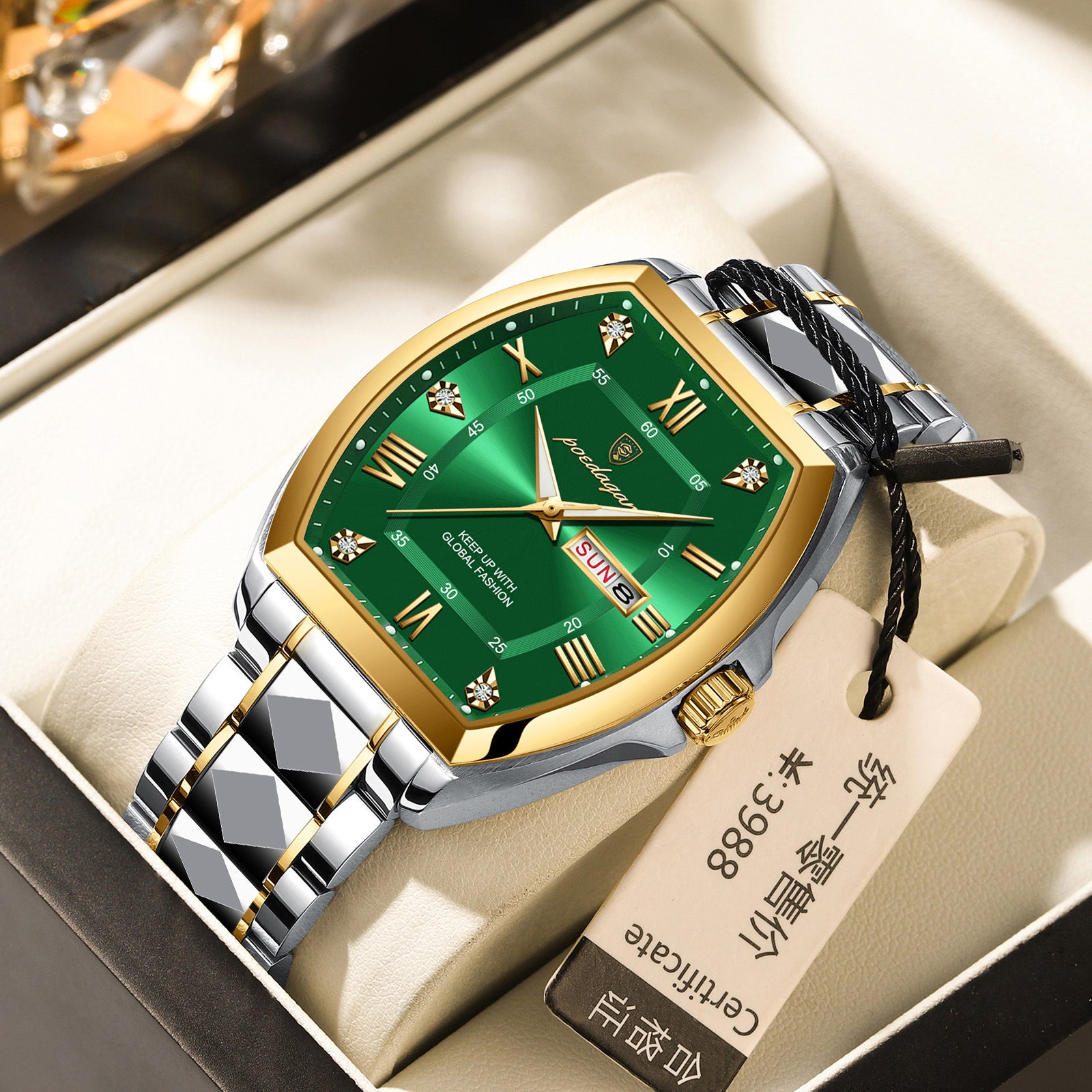 Swiss men's luminous waterproof quartz watches.