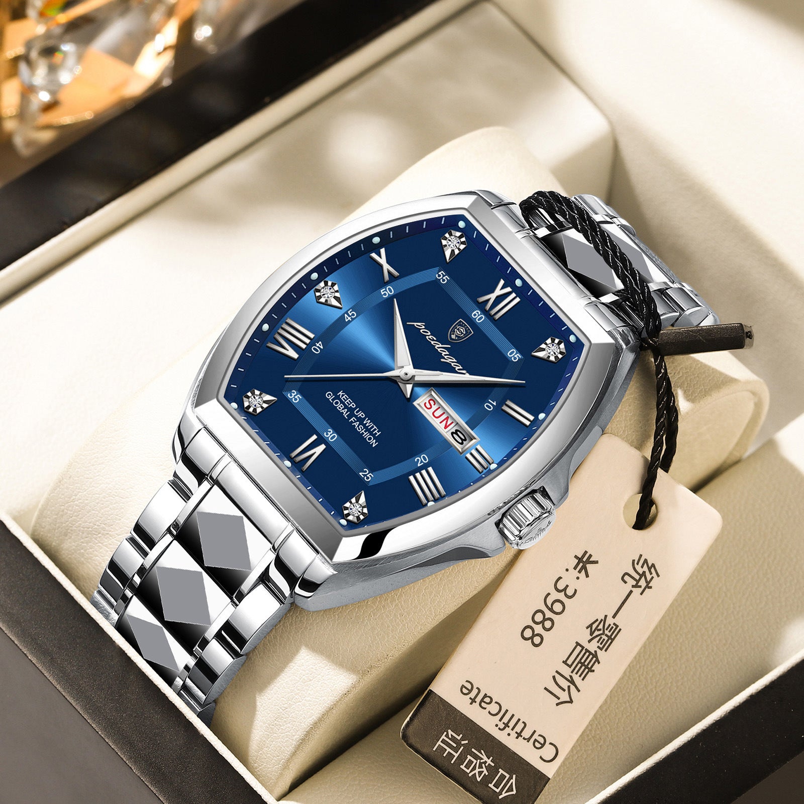 Swiss men's luminous waterproof quartz watches.