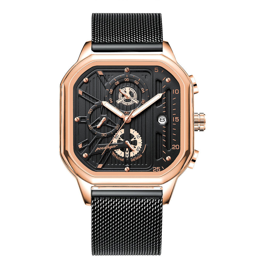 Swiss men's waterproof luminous multi - function quartz watches.