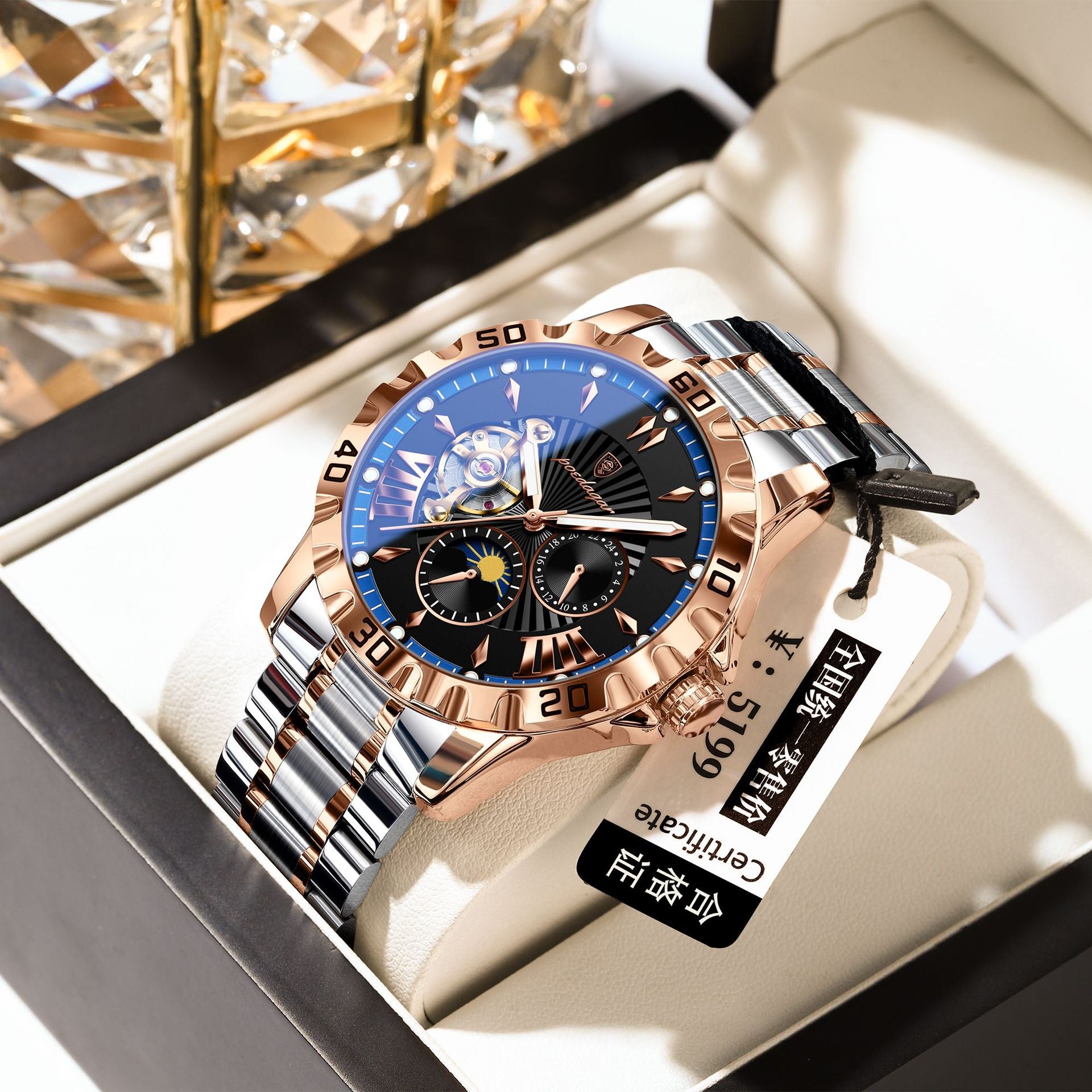Swiss men's waterproof luminous multi - function mechanical watches.