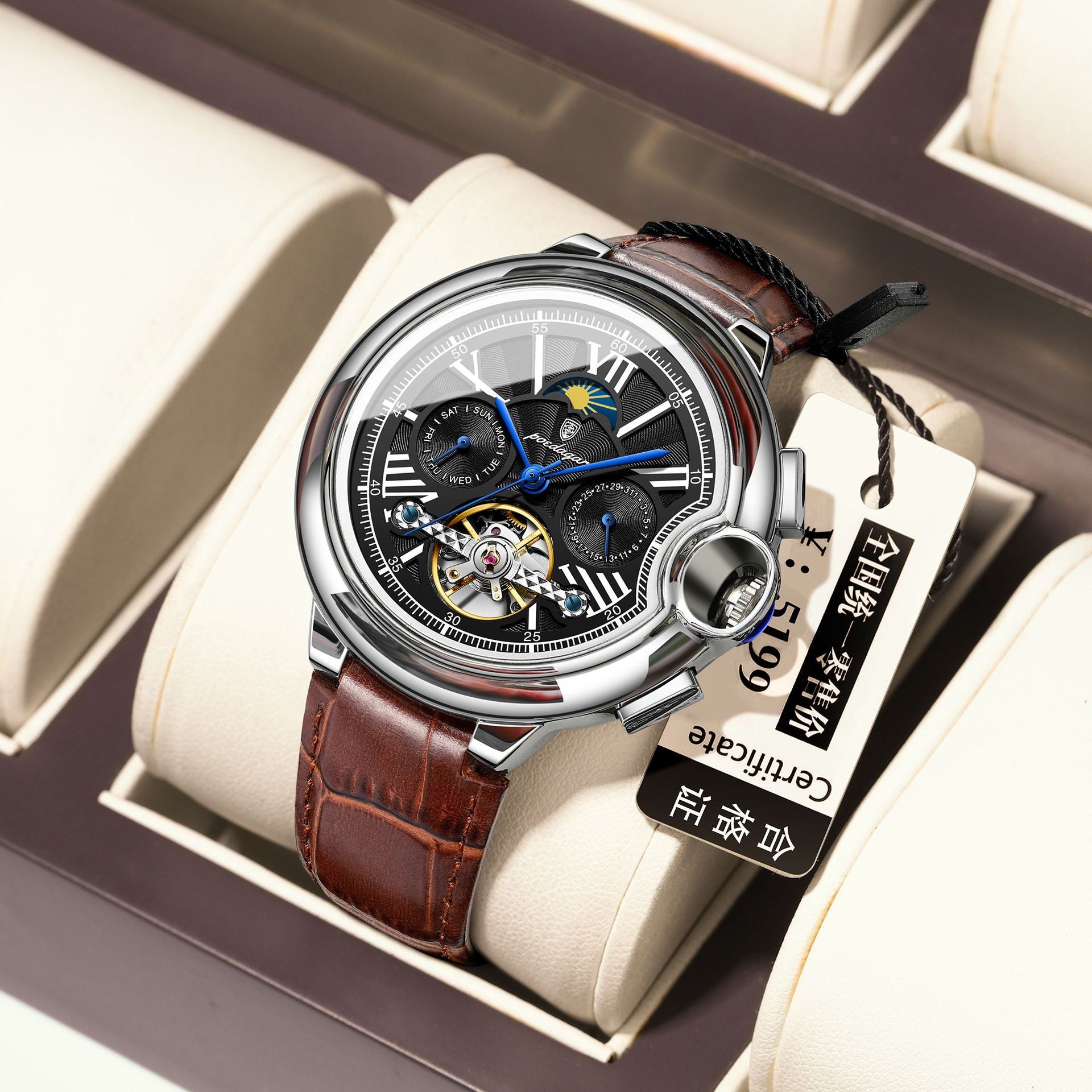 Swiss men's waterproof luminous multi - function mechanical watches.