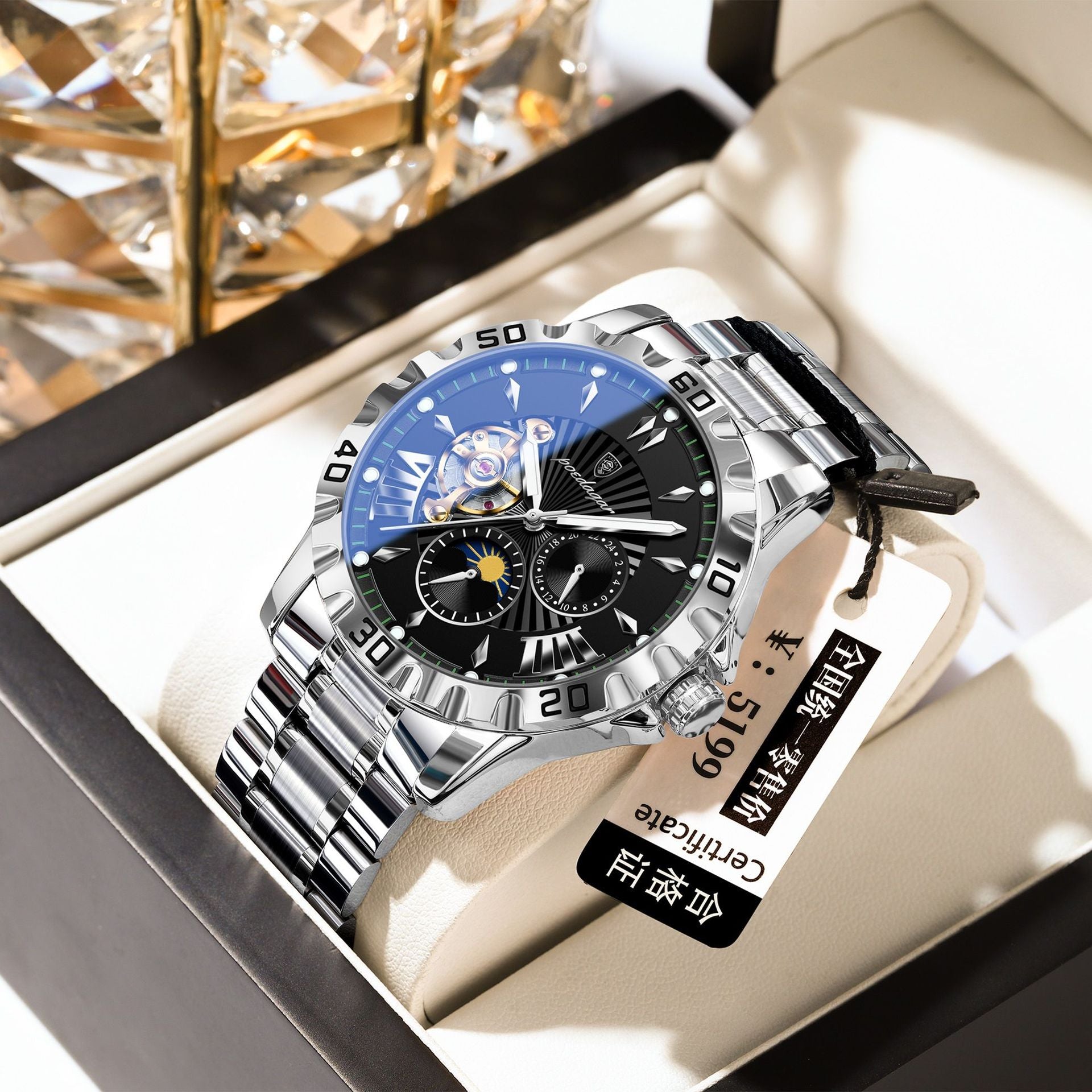 Swiss men's waterproof luminous multi - function mechanical watches.