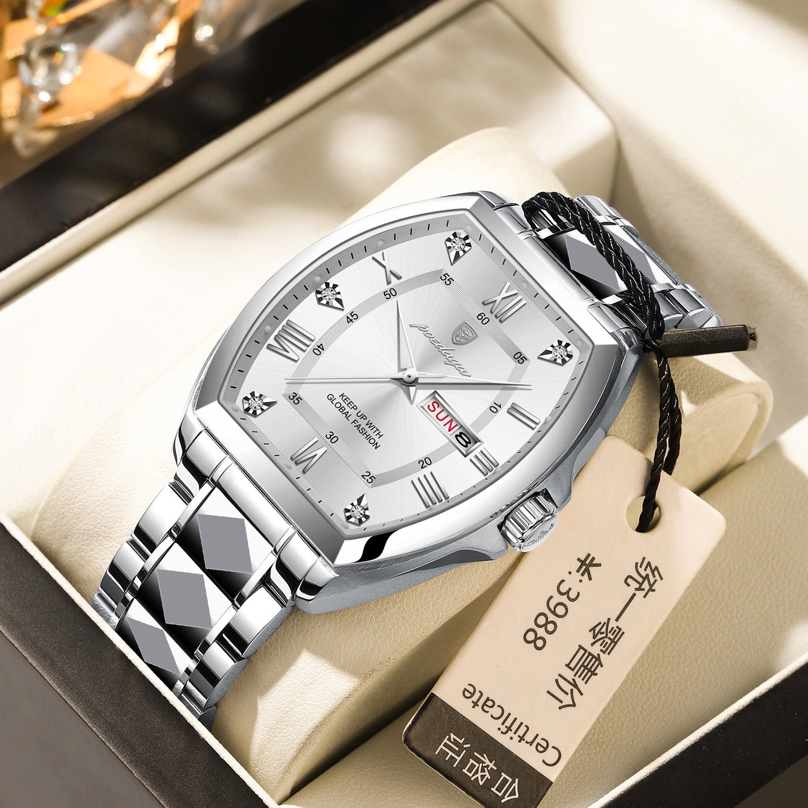 Swiss men's luminous waterproof quartz watches.