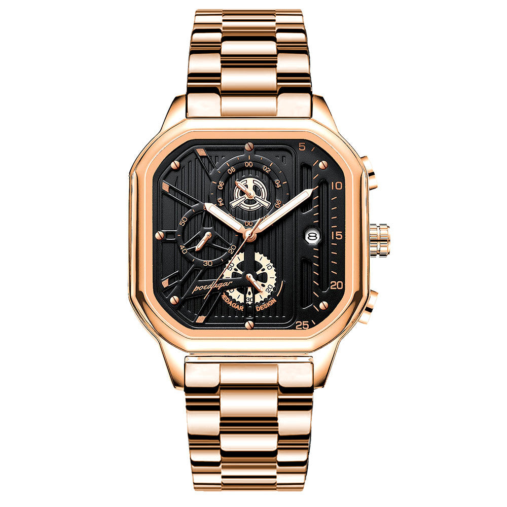 Swiss men's waterproof luminous multi - function quartz watches.
