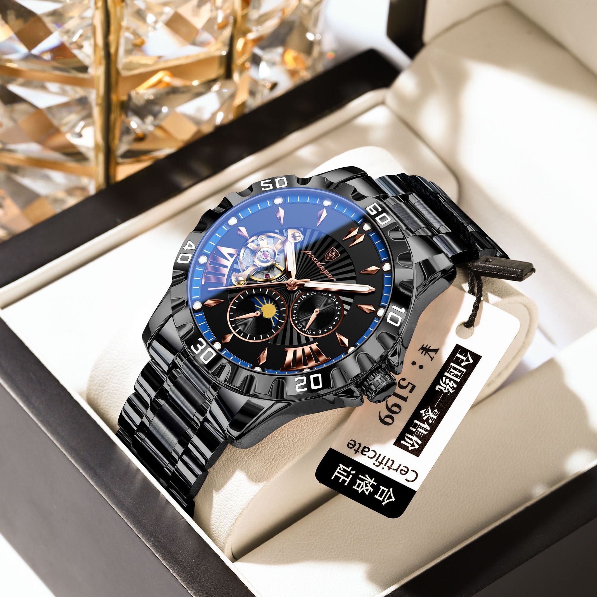 Swiss men's waterproof luminous multi - function mechanical watches.